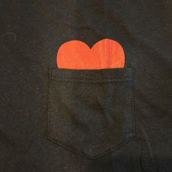 Sub_Urban Riot Women’s Black T-Shirt with Red Heart in Pocket - Picture 2 of 8